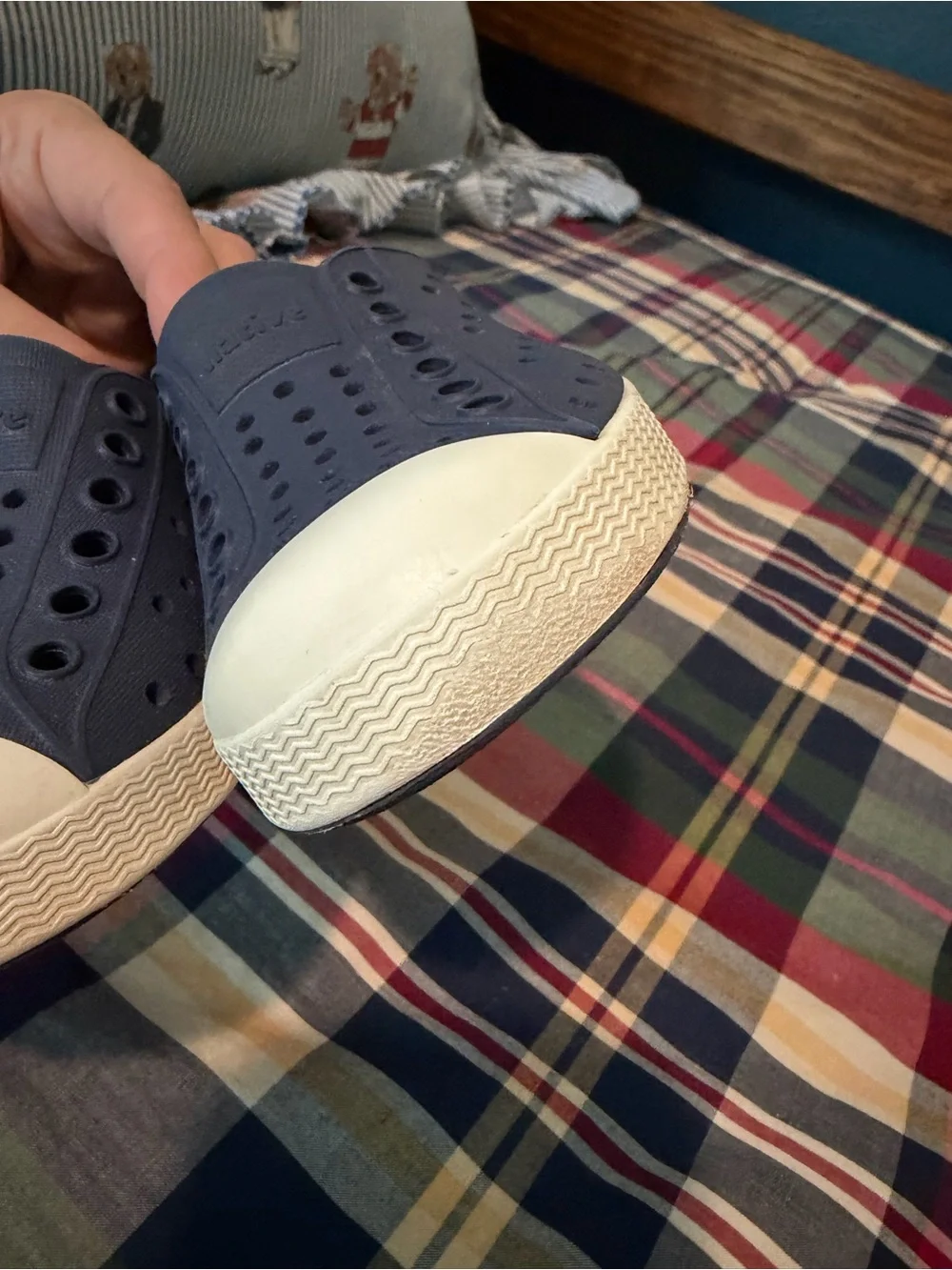 Toddler Native Shoes - Navy and White - Size C6